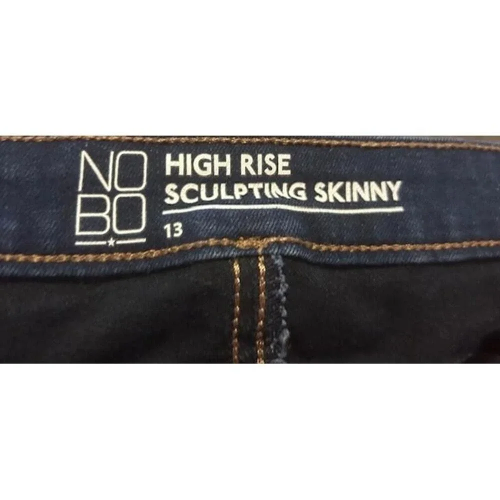 High Rise Sculpting Skinny Jeans Dark‎ Wash Slimming Streetwear Juniors Size 13